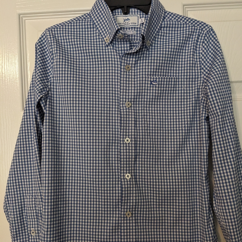 Boys Southern Tide Performance Dress shirt.